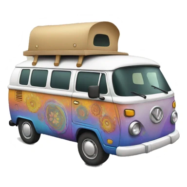 traveling 3d hippie van sticker