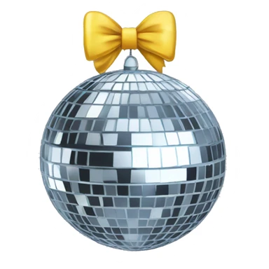 disco ball with a bow on top sticker