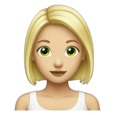 blond Crop Cut hair girl with green eyes sticker