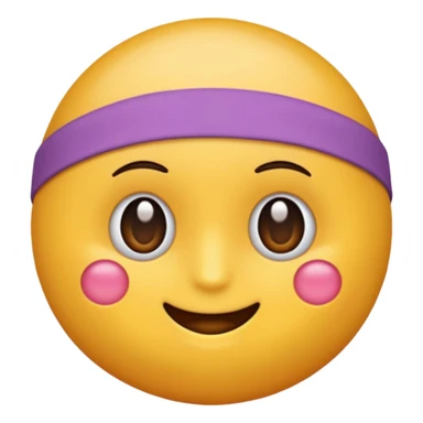 maak en emoji die moe is door het sporten het heeft een tennis band op zijn hoofd en hij is super moe  sticker