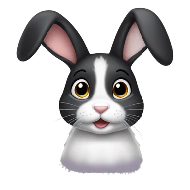 Bunny with black hair sticker