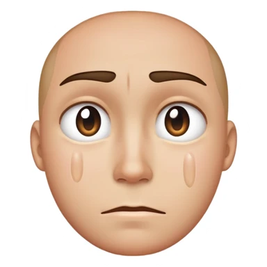 Straight face with tear sticker