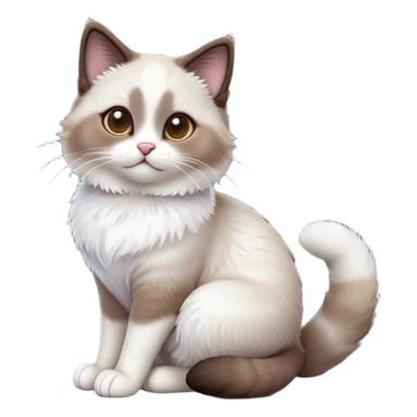cinematic-[showshoe cat]-realistic-full-body-sitting-emoji,-tail-curled-playfully-around-its-paws,-head-tilted-dramatically,-fluffy-[snowshoe cat]-fur,-simplified-yet-realistic-focused-features,-highly-detailed,-glowing-with-an-almost-sarcastic-glow sticker