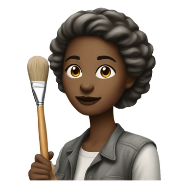 artist woman with paint brush sticker