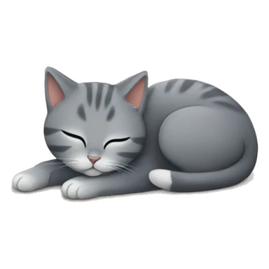 grey kitten sleeping on carpet  sticker