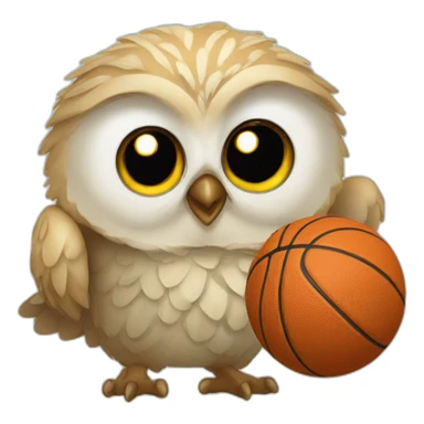 Owlet playing basketball sticker