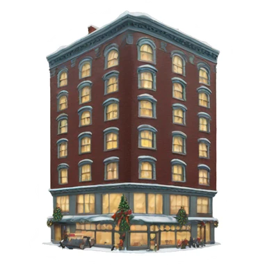 New York Christmas building sticker