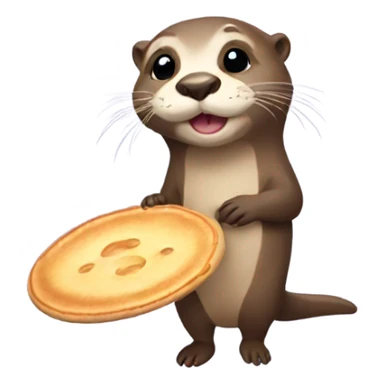 Otter holding a pancake  sticker