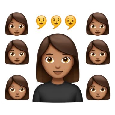 Make an emoji with medium straight dark brown hair sticker