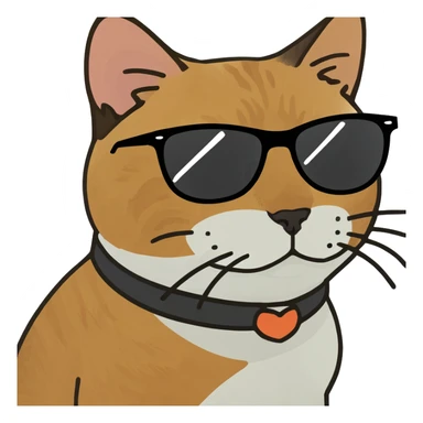 Cat with sunglasses sticker