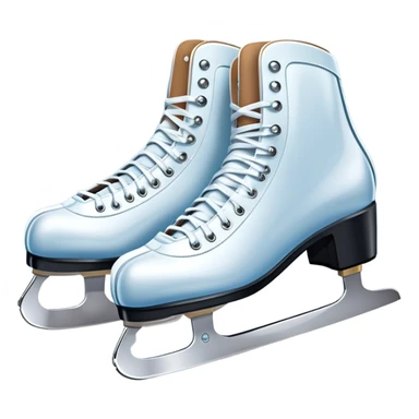 An icon featuring a pair of elegant figure skates standing on the smooth ice of a rink, with sparkling ice beneath them. The background shows a grand ice arena with bright lights and empty stands, highlighting the beauty and grace of figure skating. Transparent background. sticker