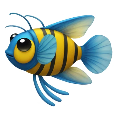 A blue fish bee sticker