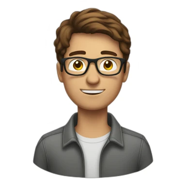 brown-haired man wearing glasses who is not able to get a key into a lock sticker