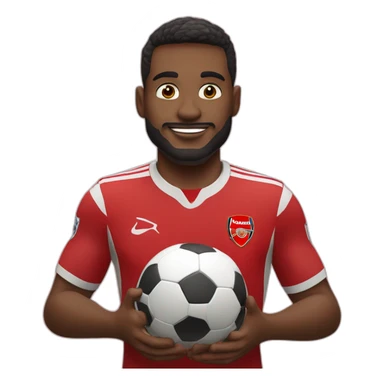 atacante do arsenal fc com uma bola de futebol sticker