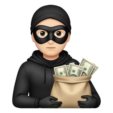 Un ladrón con una bolsa de dinero sticker