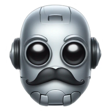 Robot with a mustache sticker