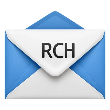 envelope with the word RCH on it to use in a business setting sticker