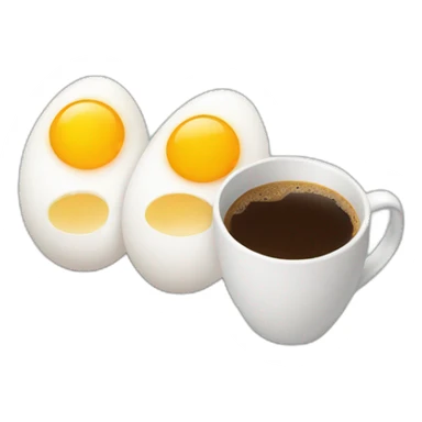 two eggs with feet having coffee sticker