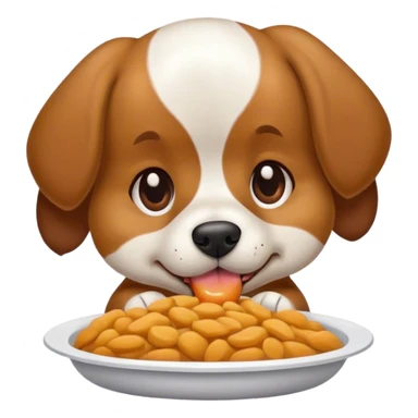 Dog eating food sticker