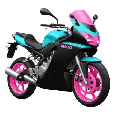 moto sportiva con scritta nera e solo avanti rosa fluorescente  sticker