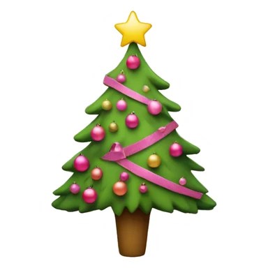 Christmas tree wi pink decoration  sticker