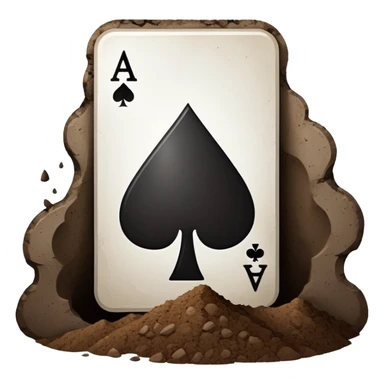 ace of spades card going into a hole of dirt in the ground sticker
