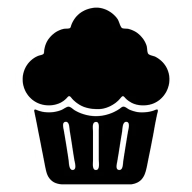 cupcake with pink icing solid filled icon sticker