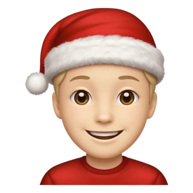 Una cara con gorro de navidad sticker