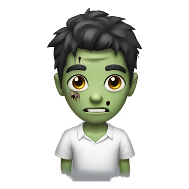 boy zombie with dark hair and white shirt sticker