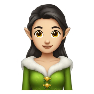 elf girl darkhair sticker