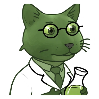 cat scientist sticker