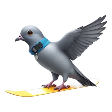 Pigeon riding a snowboard sticker