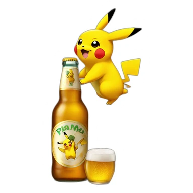 Pikachu qui boit une bière sticker