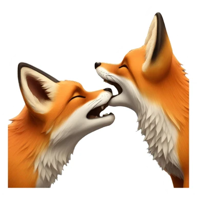 Fox kiss sticker