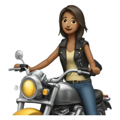 mulher andando de moto sticker