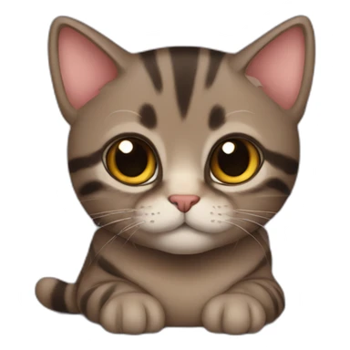 chonky dark tabby cat kitten sticker