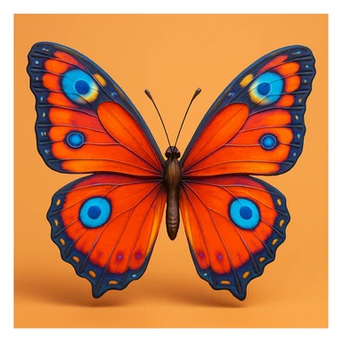 Bright butterfly wings.  realistic cartoony 3d sticker