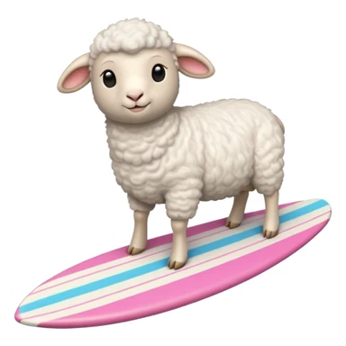 Lamb on surfboard  sticker