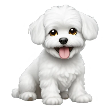White bichon maltese smiling sticker