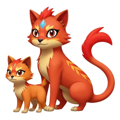 Quilava-Litten full body sticker
