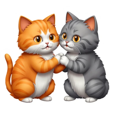 Two cats fighting sticker
