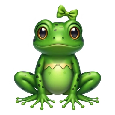 Frog with bow sticker