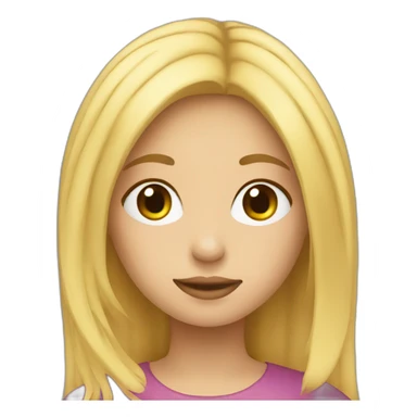 the girl with blond who writes on notebook sticker