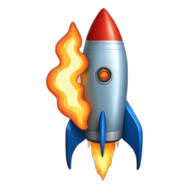 rocket with trident flame sticker