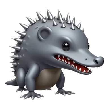a fantastical dangerous and spooky electric platypus merged with a hedgehog with sharp teeth, metal electric spikes, and strong fangs, electricity and lightning coming, menacing look sticker