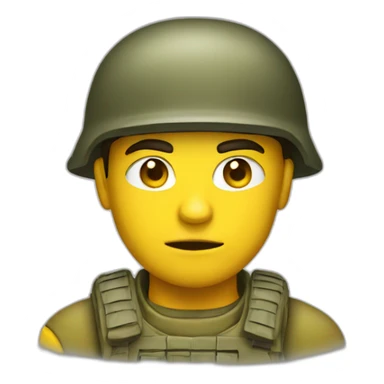 Tough looking soldier (head only, yellow) sticker