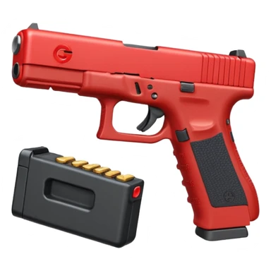 a red glock 20 with a drum mag inside of it with a red flag like people wear in real life with a incognito switch in the back plate sticker