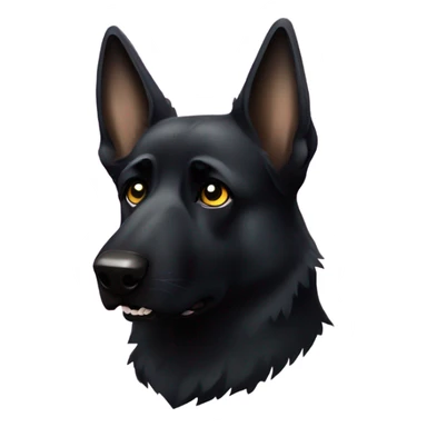 All black German shepherd with glitter angry face  sticker
