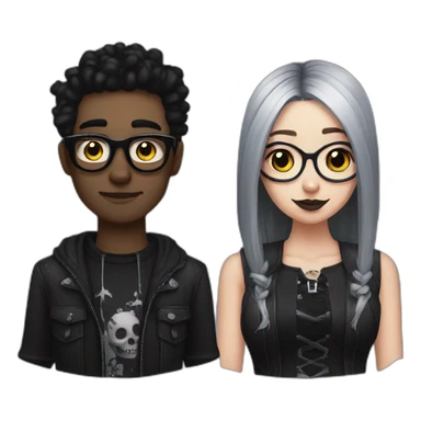 goth girlfriend and nerd boyfriend sticker