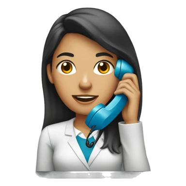 Office girl on phone  sticker